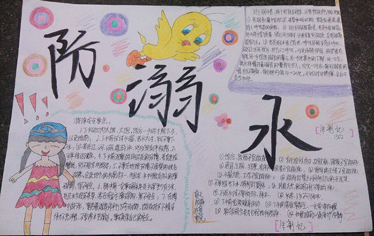 防溺水手抄報圖片，預防溺水要牢記