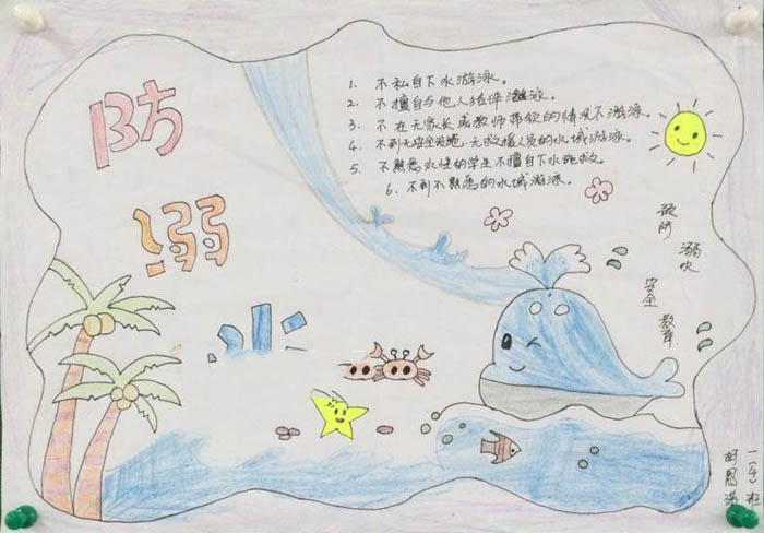 防溺水手抄報圖片，預防溺水教育