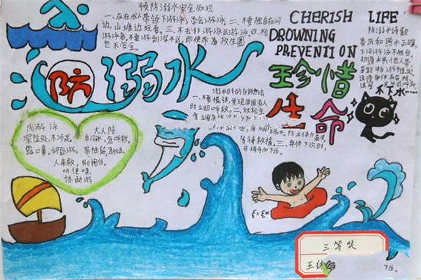 小學生防溺水手抄報，防溺水安全知識