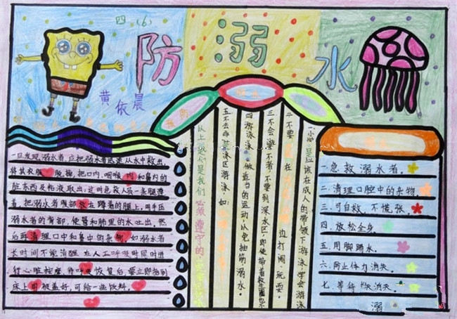 小學(xué)生防溺水手抄報(bào)圖片六不要