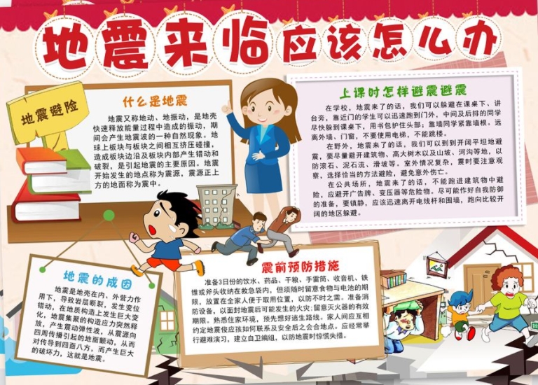 512抗震救災(zāi)日手抄報(bào)內(nèi)容大全 地震來(lái)臨應(yīng)該怎么辦？