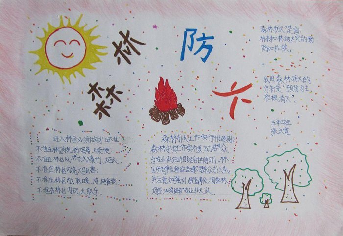 簡單的森林防火手抄報圖片，森林防火小知識