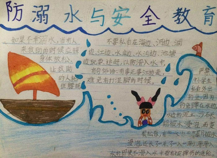 防溺水手抄報圖片，防溺水與安全教育