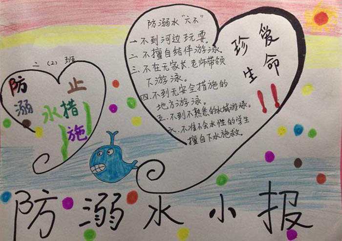 珍愛生命預防溺水手抄報，防溺水小報