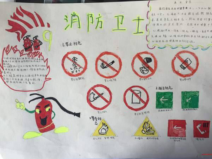 關(guān)于消防安全的手抄報，消防安全衛(wèi)士