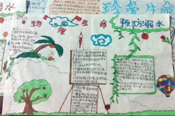小學(xué)一年級(jí)防溺水手抄報(bào)圖片，珍愛(ài)生命預(yù)防溺水