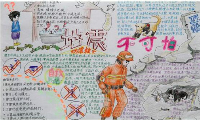 “地震不可怕”防震減災(zāi)知識 防災(zāi)減災(zāi)手抄報