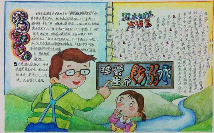 防溺水手抄報圖片，增加防溺水知識