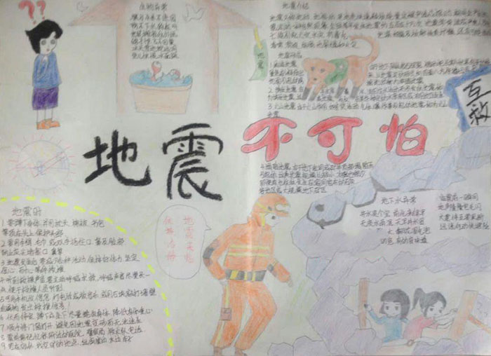 防震減災(zāi)手抄報(bào)圖片，地震不可怕