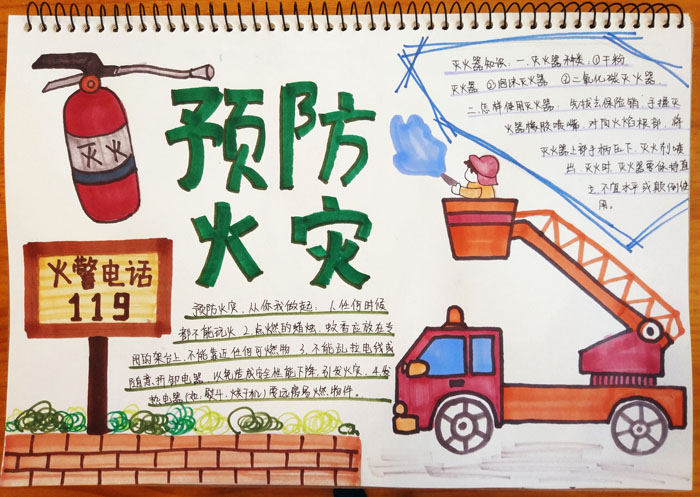 漂亮的消防安全手抄報(bào)圖片，預(yù)防火災(zāi)