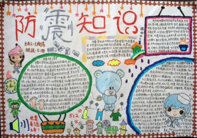 防震知識  防震減災(zāi)手抄報