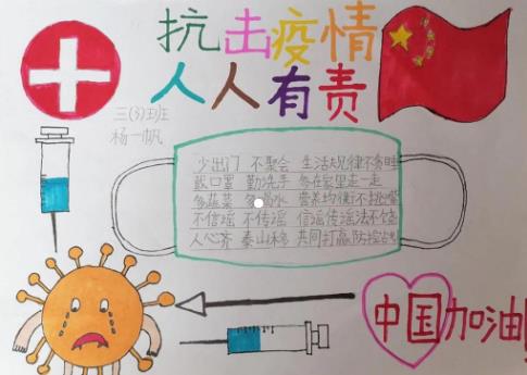 抗擊疫情人人有責(zé)小學(xué)生手抄報(bào)