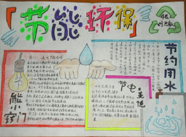 小學(xué)生保護(hù)地球手抄報(bào)，節(jié)能環(huán)保