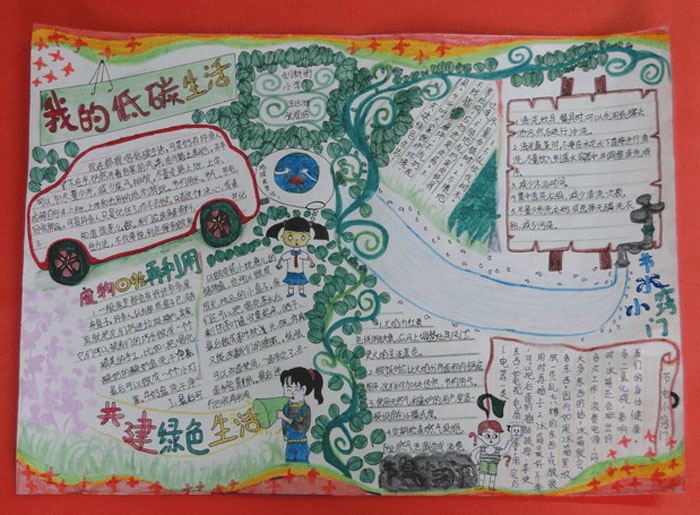 獲獎(jiǎng)保護(hù)地球手抄報(bào)，我的低碳生活