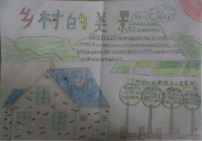 鄉(xiāng)村的美景田園風(fēng)光手抄報(bào)