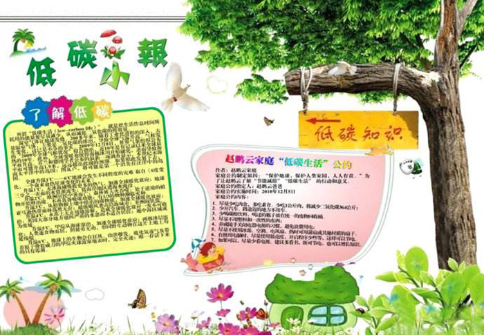 低碳生活手抄報(bào)內(nèi)容，家庭低碳生活公約