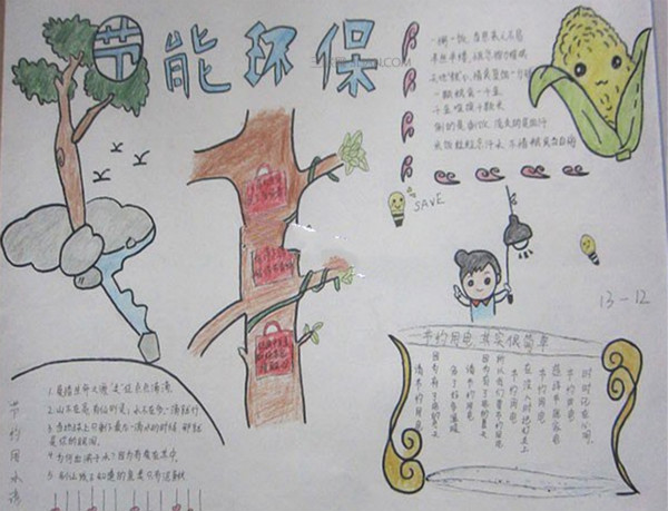 小學生節(jié)能手抄報內(nèi)容，節(jié)能環(huán)保