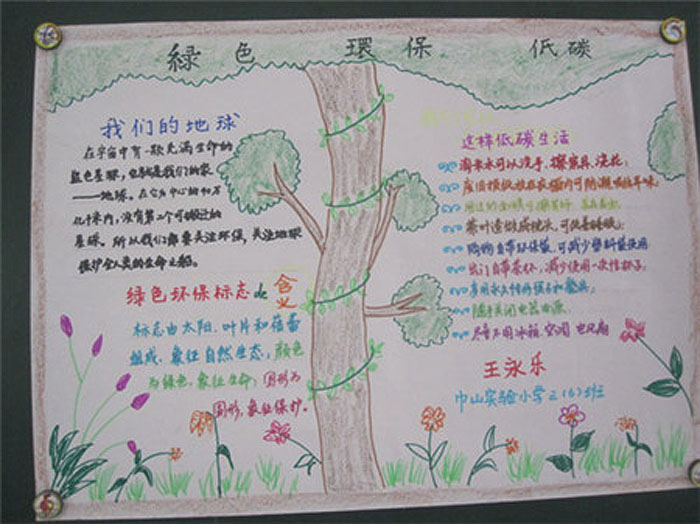 節(jié)約能源低碳生活手抄報(bào)，我們的地球