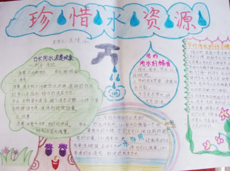 節(jié)約用水手抄報(bào)，珍惜水資源