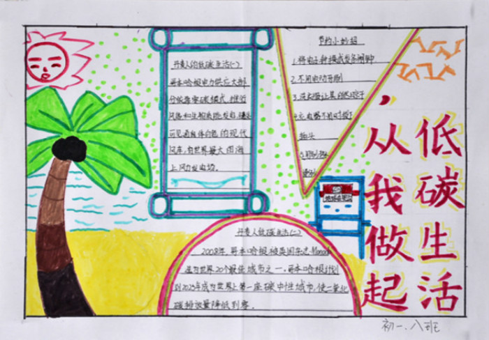 小學生節(jié)能手抄報內(nèi)容，低碳生活從我做起