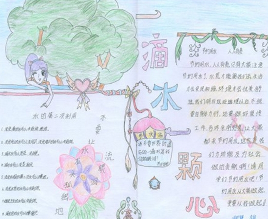 節(jié)約用水手抄報(bào)，一滴水一顆心