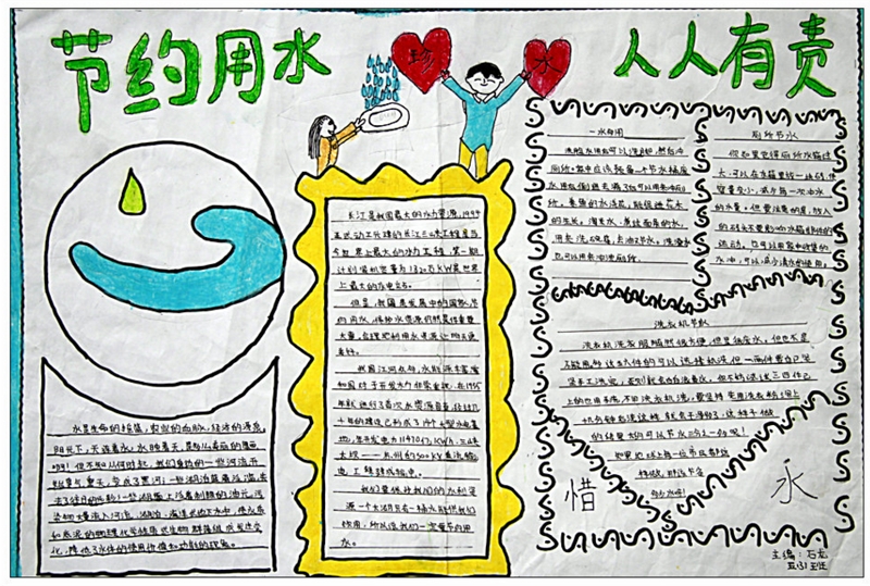 節(jié)約用水人人有責(zé)，節(jié)約用水手抄報(bào)