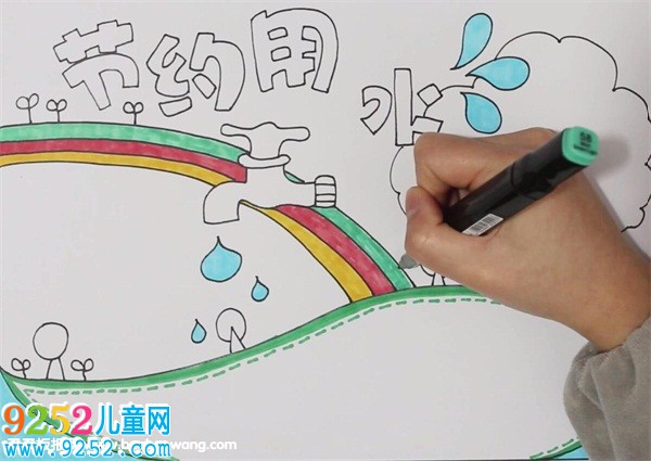 節(jié)約用水<a href=http://www.inspiredelm.com/shouchaobao/ target=_blank class=infotextkey>手抄報(bào)</a>怎么畫