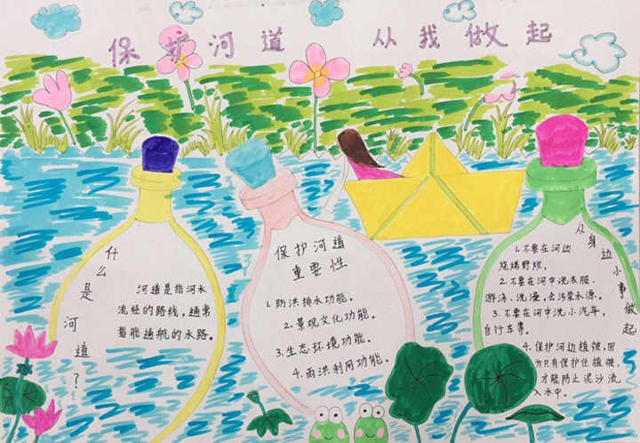 環(huán)保手抄報內(nèi)容，保護(hù)河道從我做起