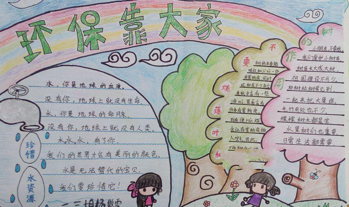 節(jié)能環(huán)保手抄報圖片，環(huán)保靠大家