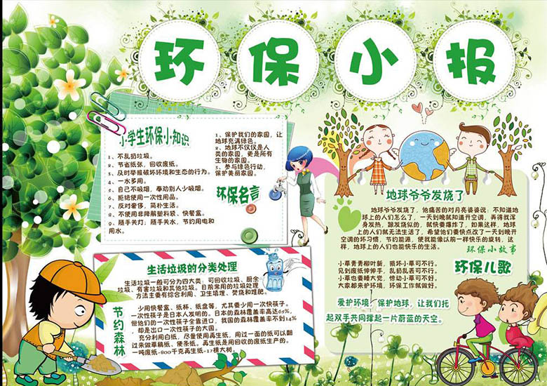 創(chuàng)城在行動，文明環(huán)保我當(dāng)先手抄報圖片