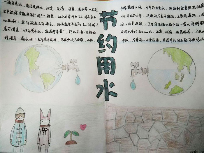 好看的節(jié)約用水手抄報(bào)圖片，保護(hù)水資源