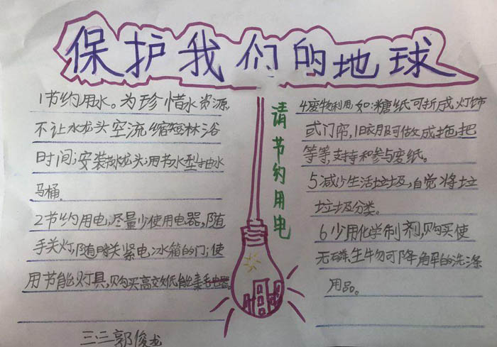 保護環(huán)境手抄報圖片，保護我們的地球