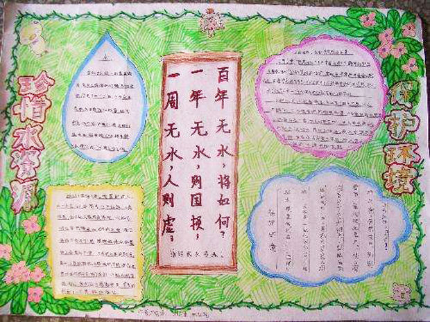 節(jié)水手抄報內(nèi)容，保護環(huán)境珍惜水資源