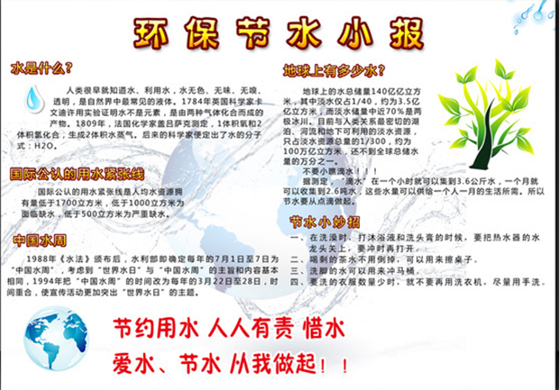 節(jié)水手抄報圖片，節(jié)水愛水惜水