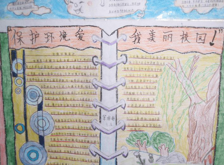 小學(xué)生環(huán)保手抄報，保護(hù)環(huán)境愛我美麗校園