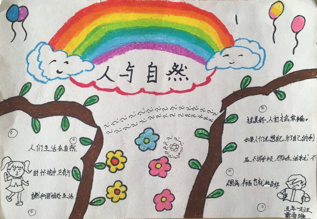 低碳環(huán)保手抄報，人與自然和諧共處