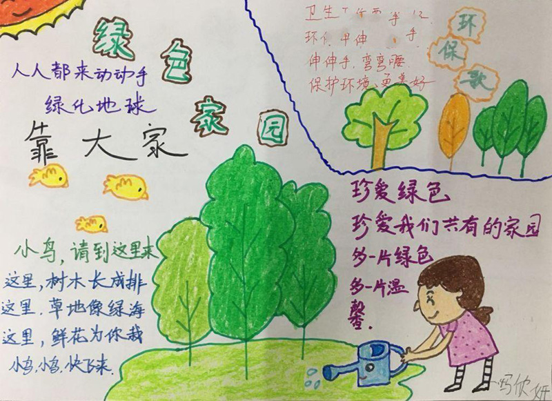關于保護環(huán)境的手抄報，綠色家園靠大家