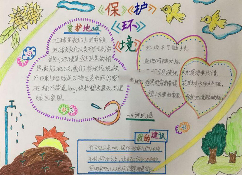 關于保護環(huán)境的手抄報，愛護地球