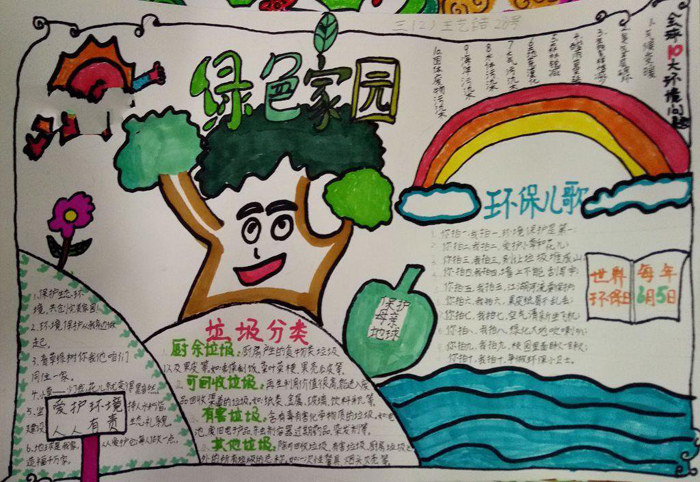 關于保護環(huán)境的手抄報圖片，綠色家園