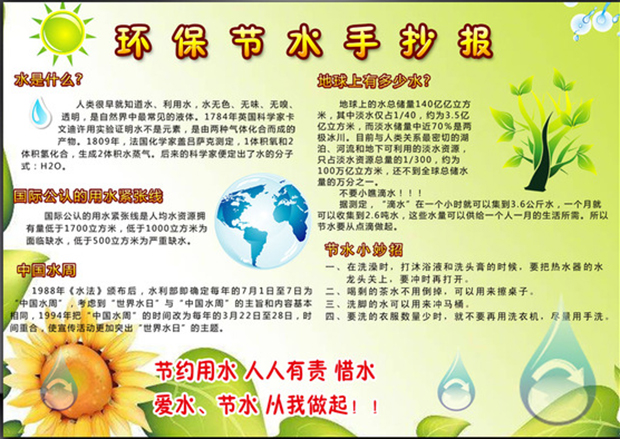 綠色環(huán)保節(jié)水小報
