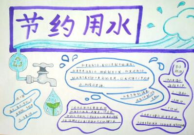 漂亮的節(jié)約用水手抄報圖片，請節(jié)約每一滴水
