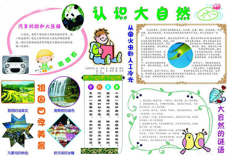 走進(jìn)大自然手抄報(bào)，大自然的奧妙