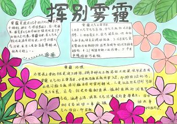 簡(jiǎn)單預(yù)防霧霾手抄報(bào)圖片，揮別霧霾