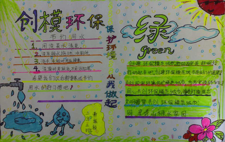 保護環(huán)境手抄報圖片，爭做環(huán)保小衛(wèi)士