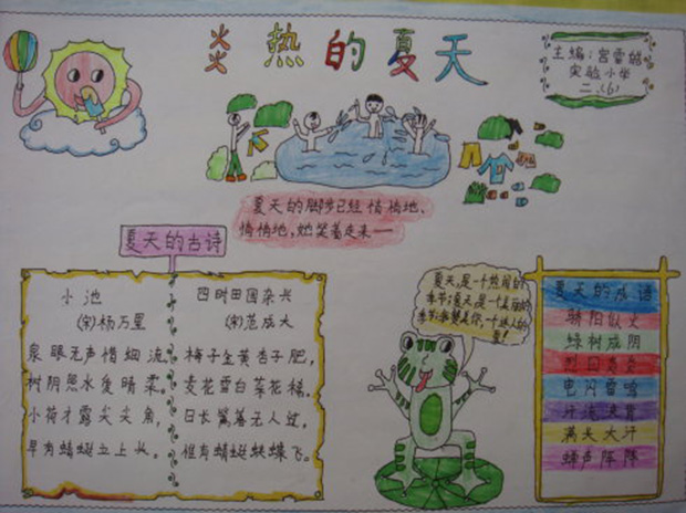 夏天手抄報(bào)圖片，炎熱一夏