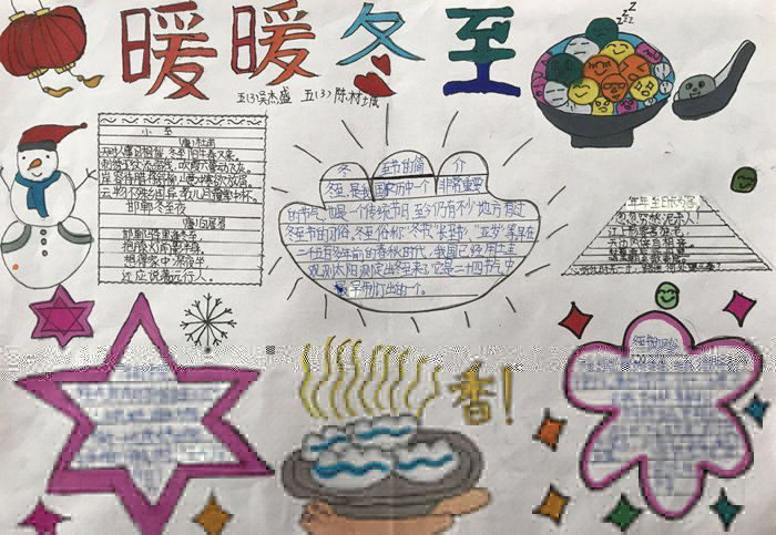 簡單的冬至手抄報圖片，暖暖冬至