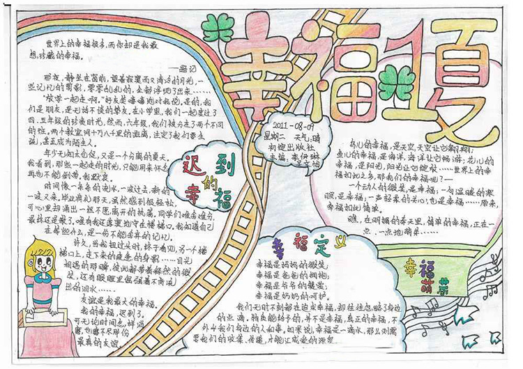 夏天手抄報(bào)，幸福一夏