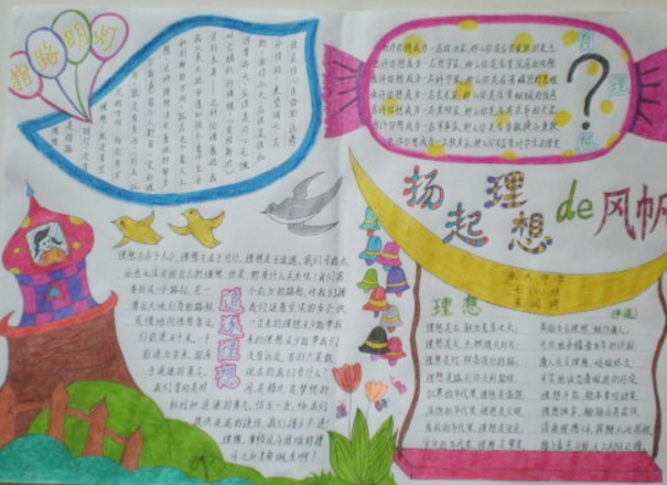 關(guān)于理想的手抄報(bào)，揚(yáng)起理想的風(fēng)帆