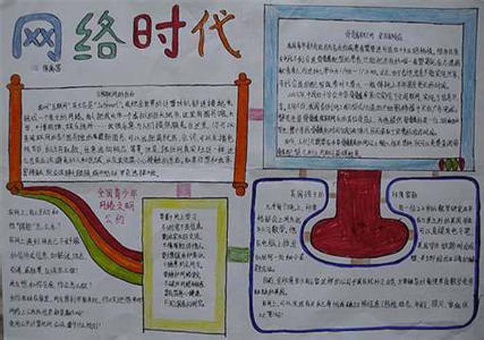 文明上網綠色上網手抄報，網絡時代