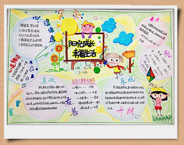 陽光少年健康成長手抄報，在陽光下幸福成長